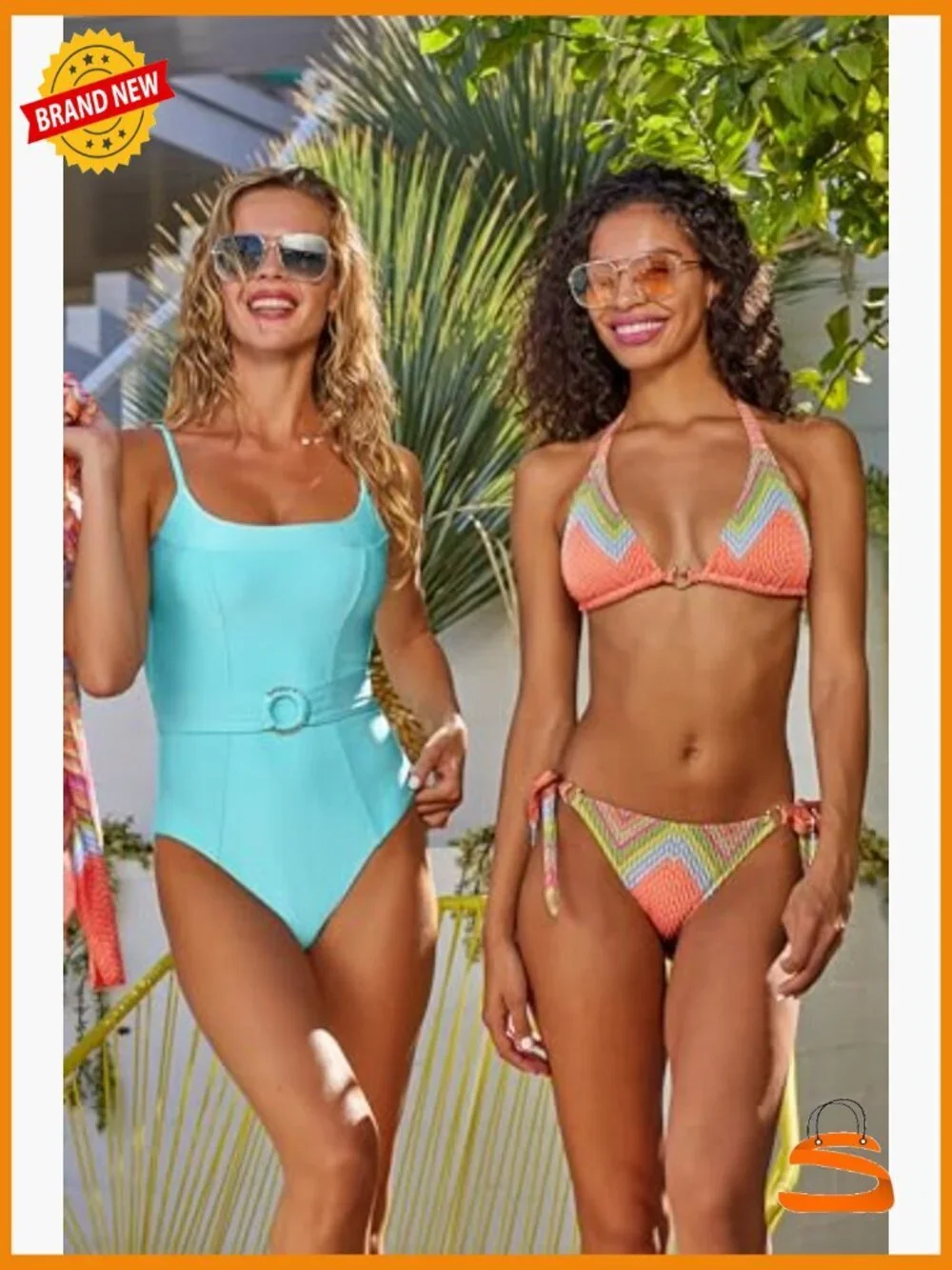 Metallic Cheeky Bikini Bottom, Adjustable Tie Sides, Medium